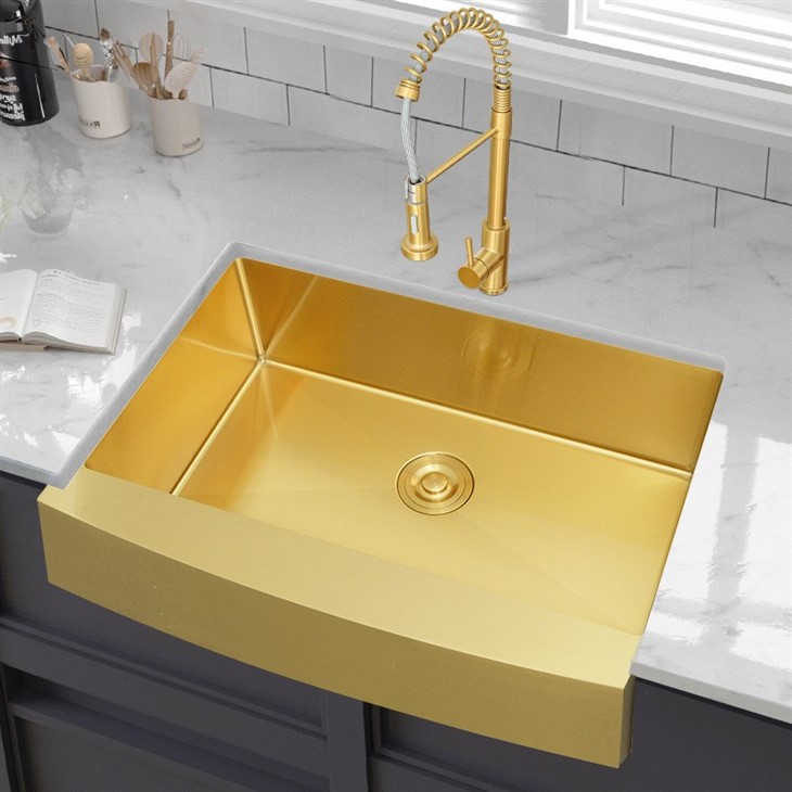 gold kitchen sink and drainer (4)