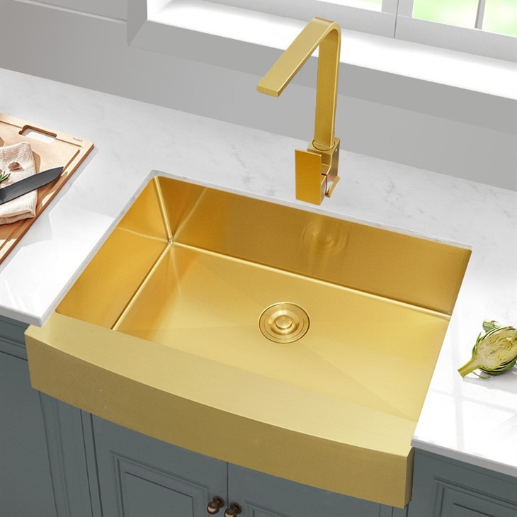 gold kitchen sink and drainer (2)